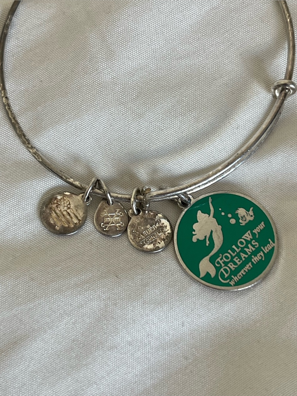 Alex and Ani Follow Your Dreams Mermaid Expandable Silver Charm Bangle Bracelet